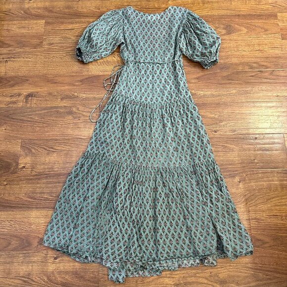 Daughters of India Zuri wrap dress in Sage XS - Picture 4 of 12